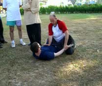 wrestling — Old Man Pushes Cart